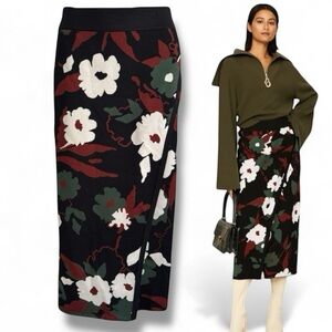 TANYA TAYLOR BROOKE PULL ON KNIT FLORAL MIDI PENCIL SKIRT SZ S NWOT
